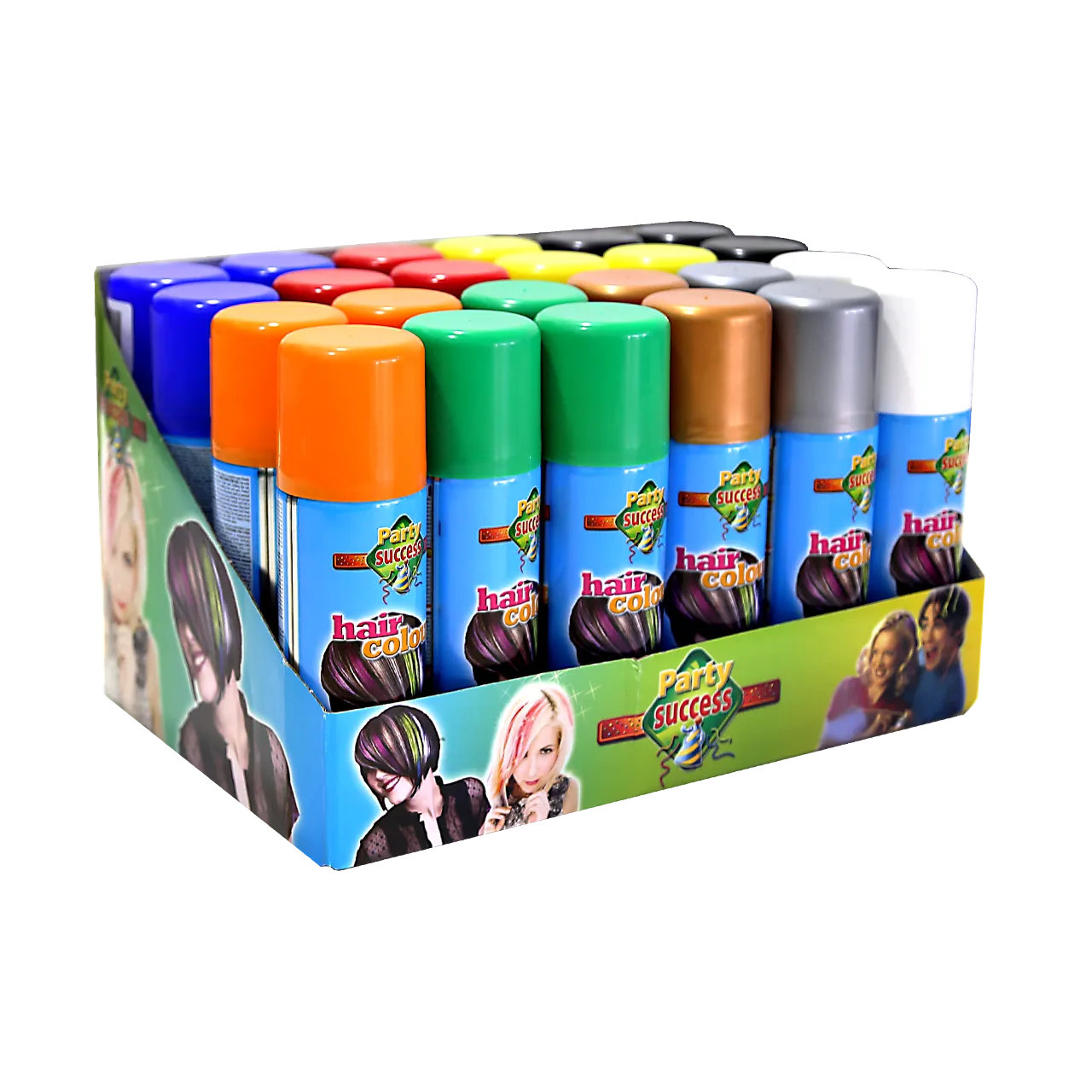 Party Success Hair Color Spray - Mixed Colors Box 24x125ml