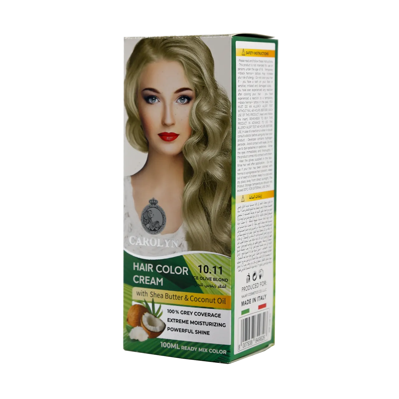 Carolyn - Hair Color - Carolyn Hair Color Cream Kit with Shea Butter & Coconut Oil 10.11 Iced Olive Blond