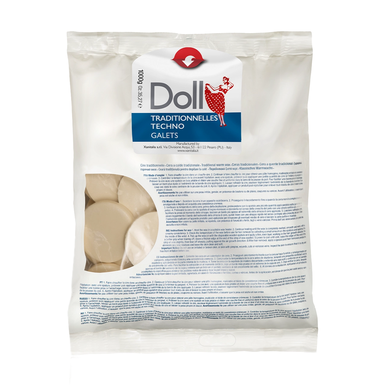 Doll - Pelable Wax - Doll Bianca (White) Non-Strip Wax Galets 1kg