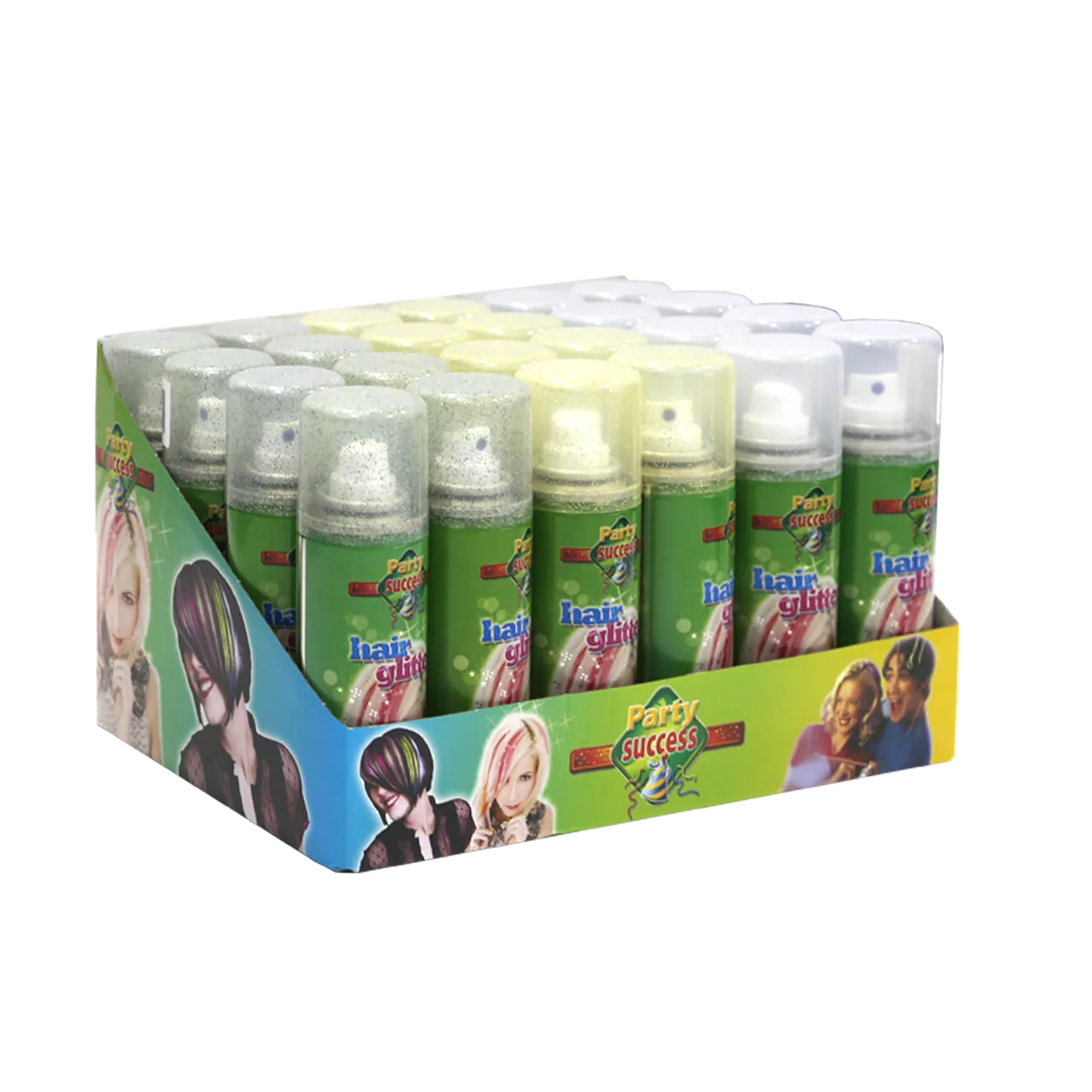 Party Success Hair Gitter Spray - Mixed Colors Box 24x125ml