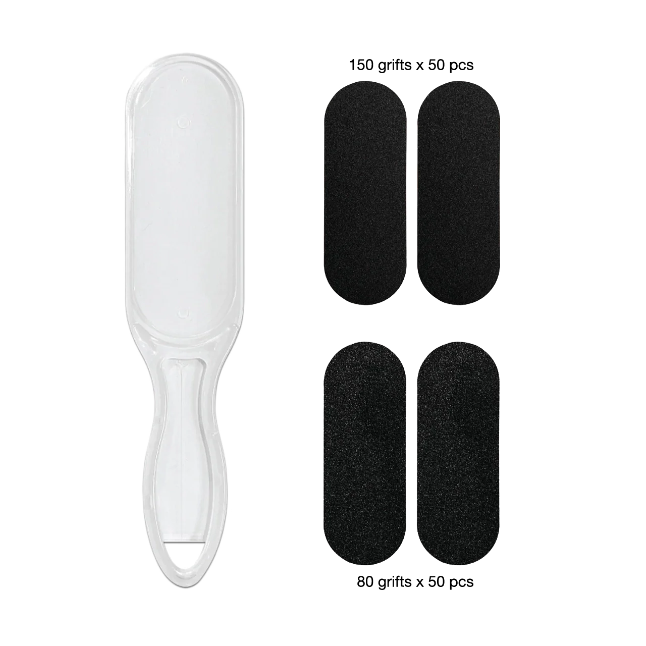 2 Sided Foot File with 100 Refill Sand Paper Sheets (80 Grits & 150 Grits)