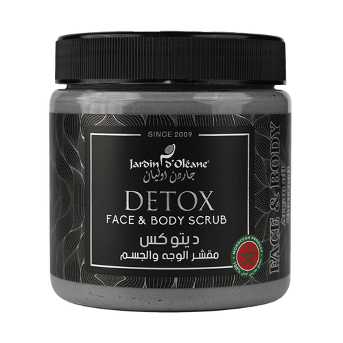 Jardin D'oleane Detox Face & Body Scrub with Charcoal and Argan Oil 500ml