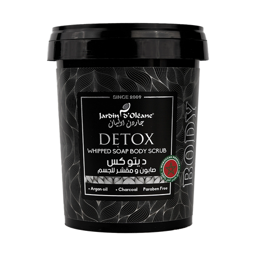 Detox Whipped Soap Body Scrub with Charcoal and Argan Oil 500g