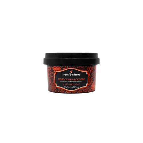 Jardin D'oleane Moroccan Black Soap With Argan Oil & Orange Blossom 250g