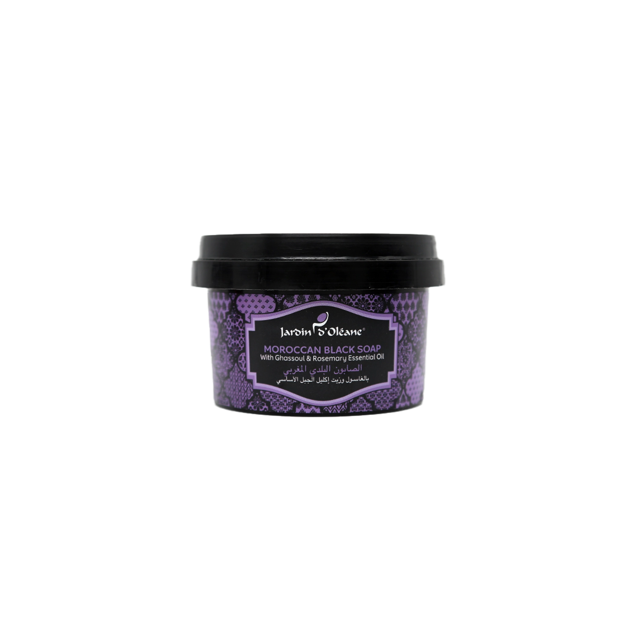 Jardin D'oleane Moroccan Black Soap with Ghassoul & Rosemary Essential Oil 250g