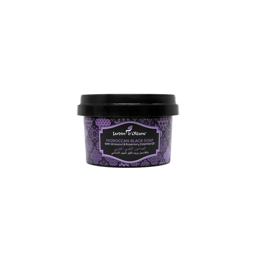 Jardin D'oleane Moroccan Black Soap with Ghassoul & Rosemary Essential Oil 250g