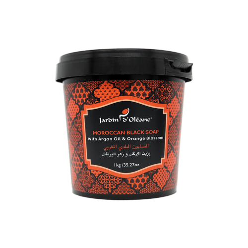 Jardin D'oleane Moroccan Black Soap with Argan Oil & Orange Blossom 1kg