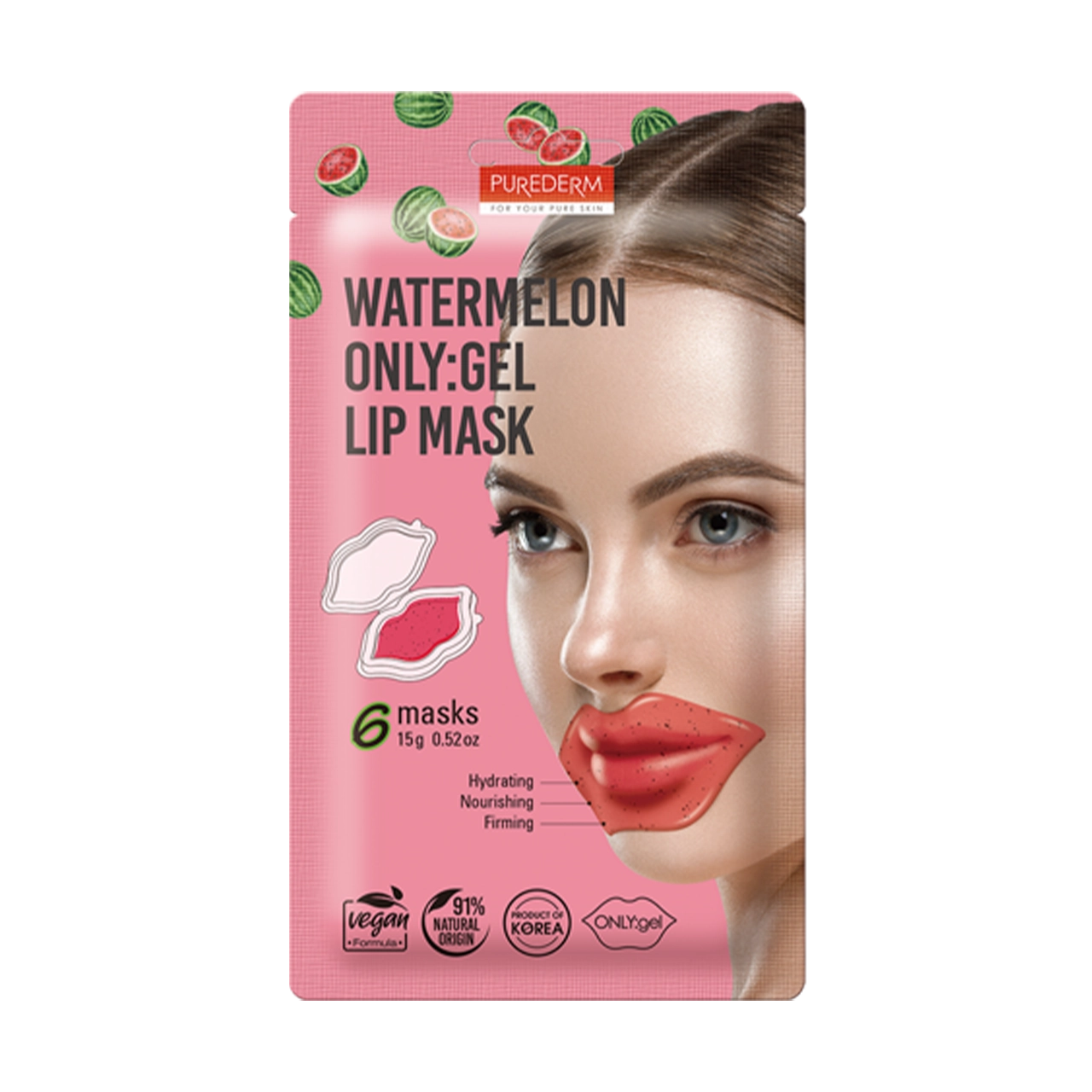 Watermelon ONLY:gel Lip Mask (6 Masks)