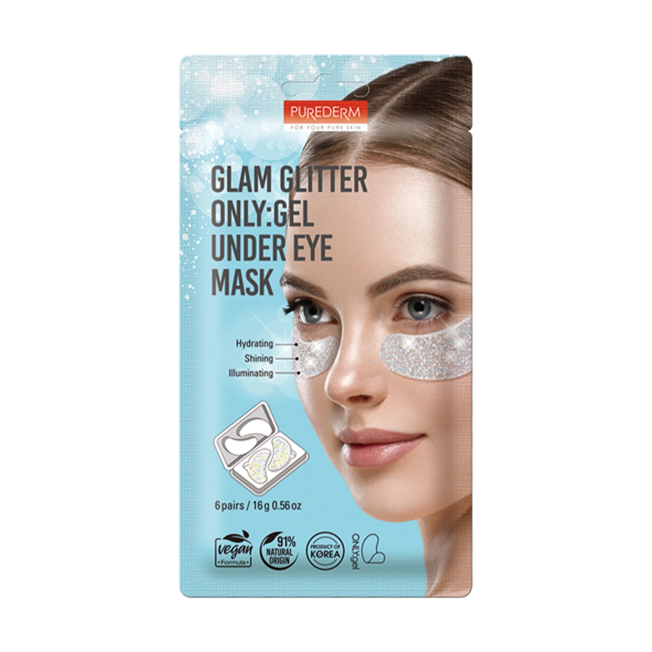 Glam Glitter ONLY:gel Under Eye Mask (6 Pairs)