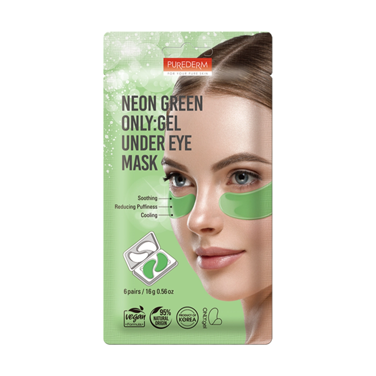 Neon Green ONLY:gel Under Eye Mask (6 Pairs)