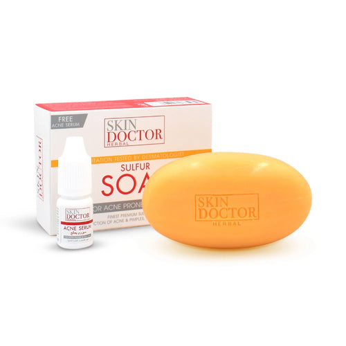 Herbal Acne Sulfur Soap with Free Acne Serum