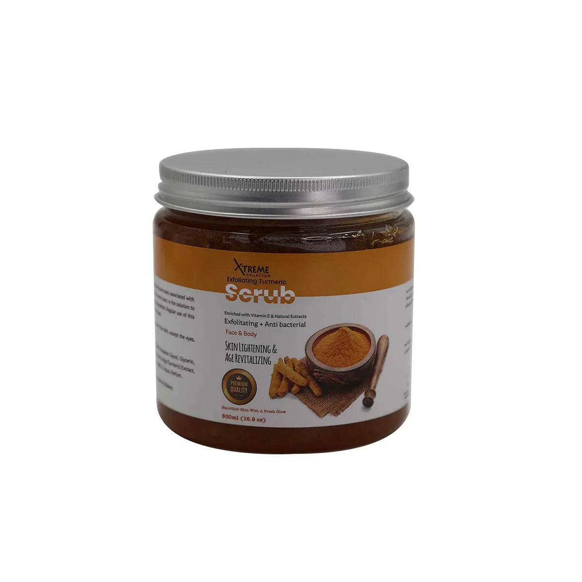 Exfoliating Turmeric Skin Lightening & Age Revitalizing Face & Body Scrub 500ml