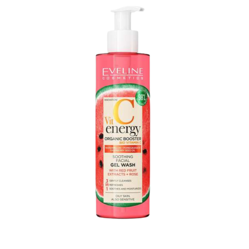 Vit C Energy Organic Booster Soothing Face Wash Gel-Oil with Red Fruit Extracts & Rose 200ml
