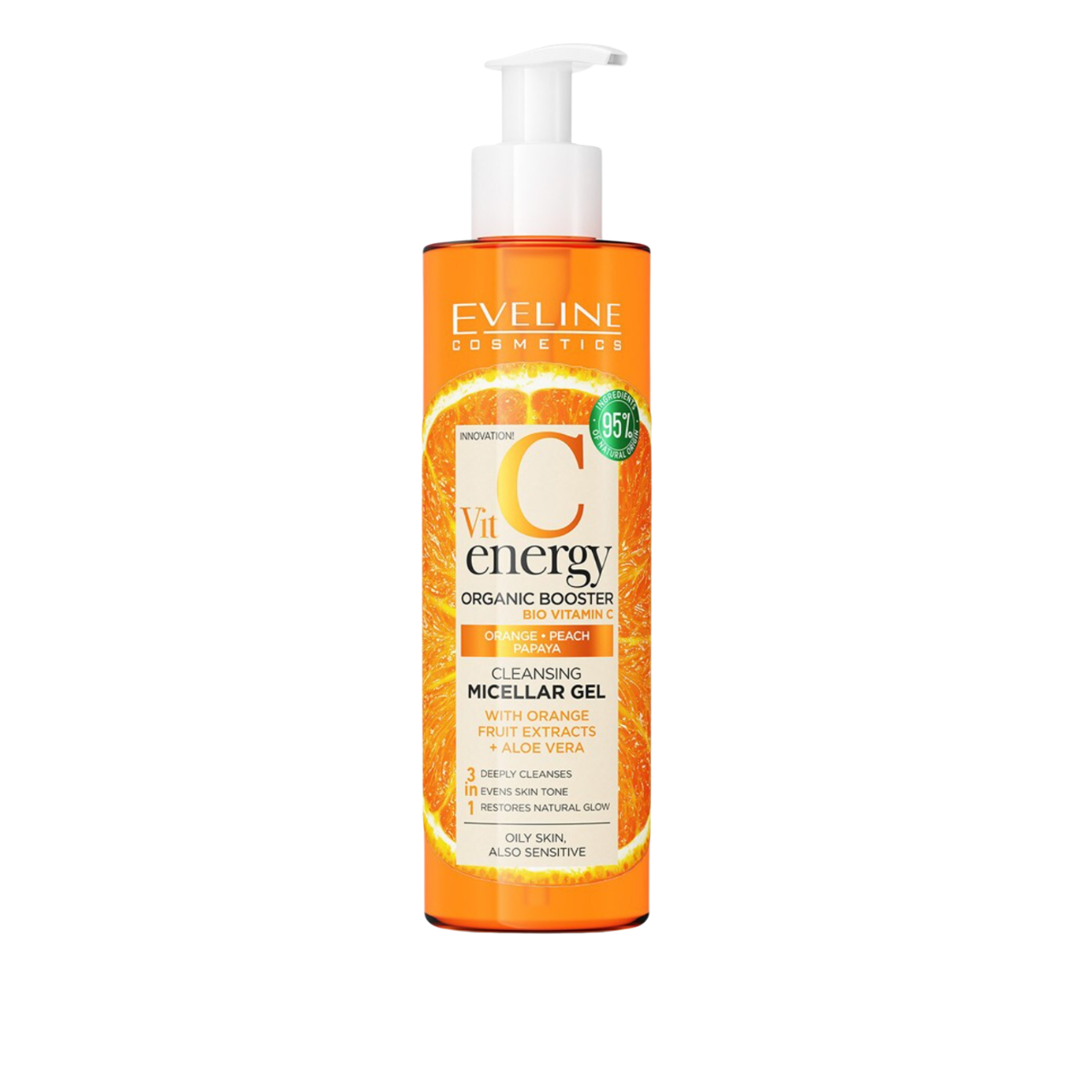 Vit C Energy Organic Booster Cleansing Micellar Gel with Orange Fruit Extracts + Aloe Vera 200ml