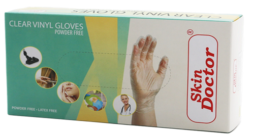 Powder Free Clear Vinyle Gloves - Medium (Box of 100)