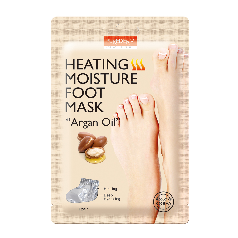 130-8809541197550-PU-ADS738 Pure Derm Heating Moisture Foot Mask Argan Oil