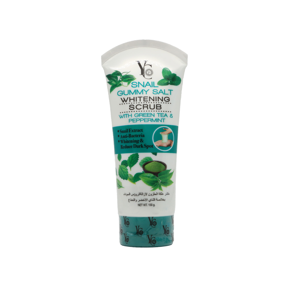 128-8859362509162-YC-767-Yong Chin Snail Gummy Salt Whitening Scrub with Green Tea & Peppermint 150g