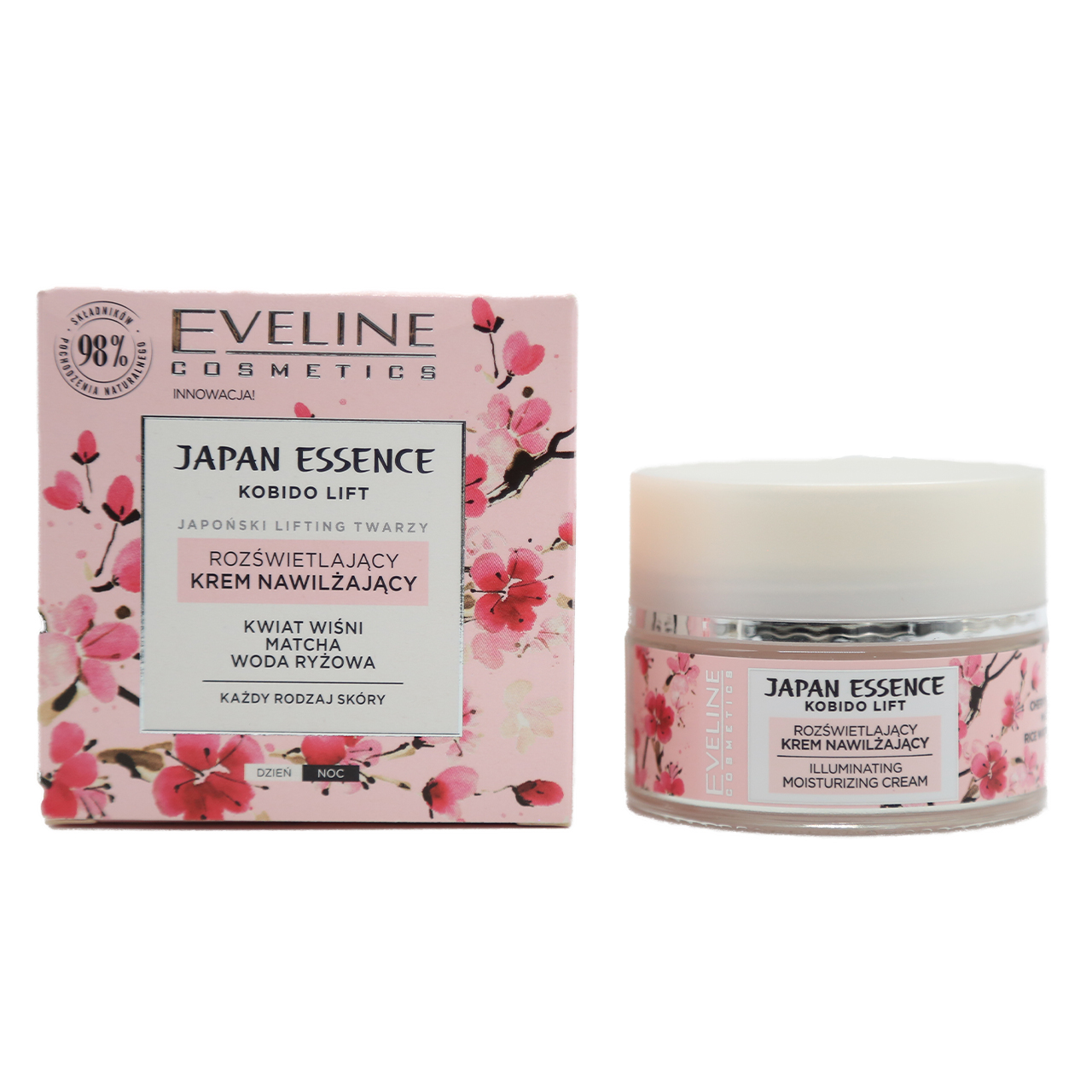 189-5903416035817-Eveline Cosmetics Japan Essence Kobido Lift Illuminating And Moisturizing Cream with Cherry Blossom , Matcha and Rice Water 50ml