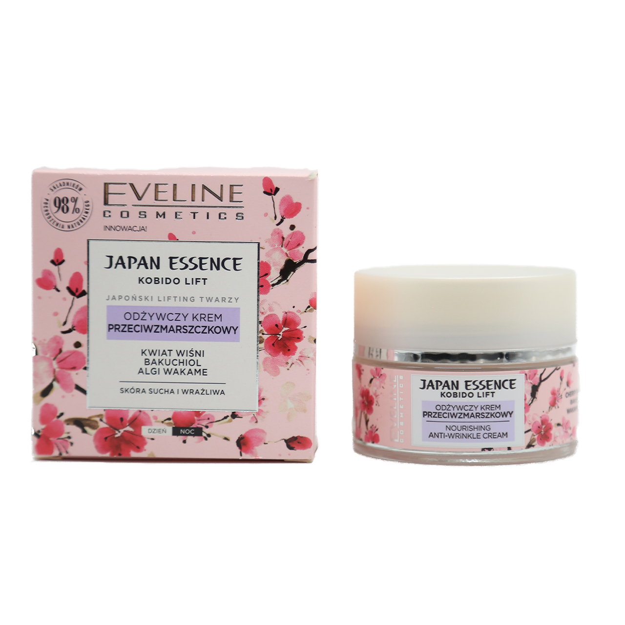 190-5903416035398-Eveline Cosmetics Japan Essence Kobido Lift Nourishing Anti- Wrinkle Cream with Cherry Blossom Bakuchiol and Wakame Algae 50ml