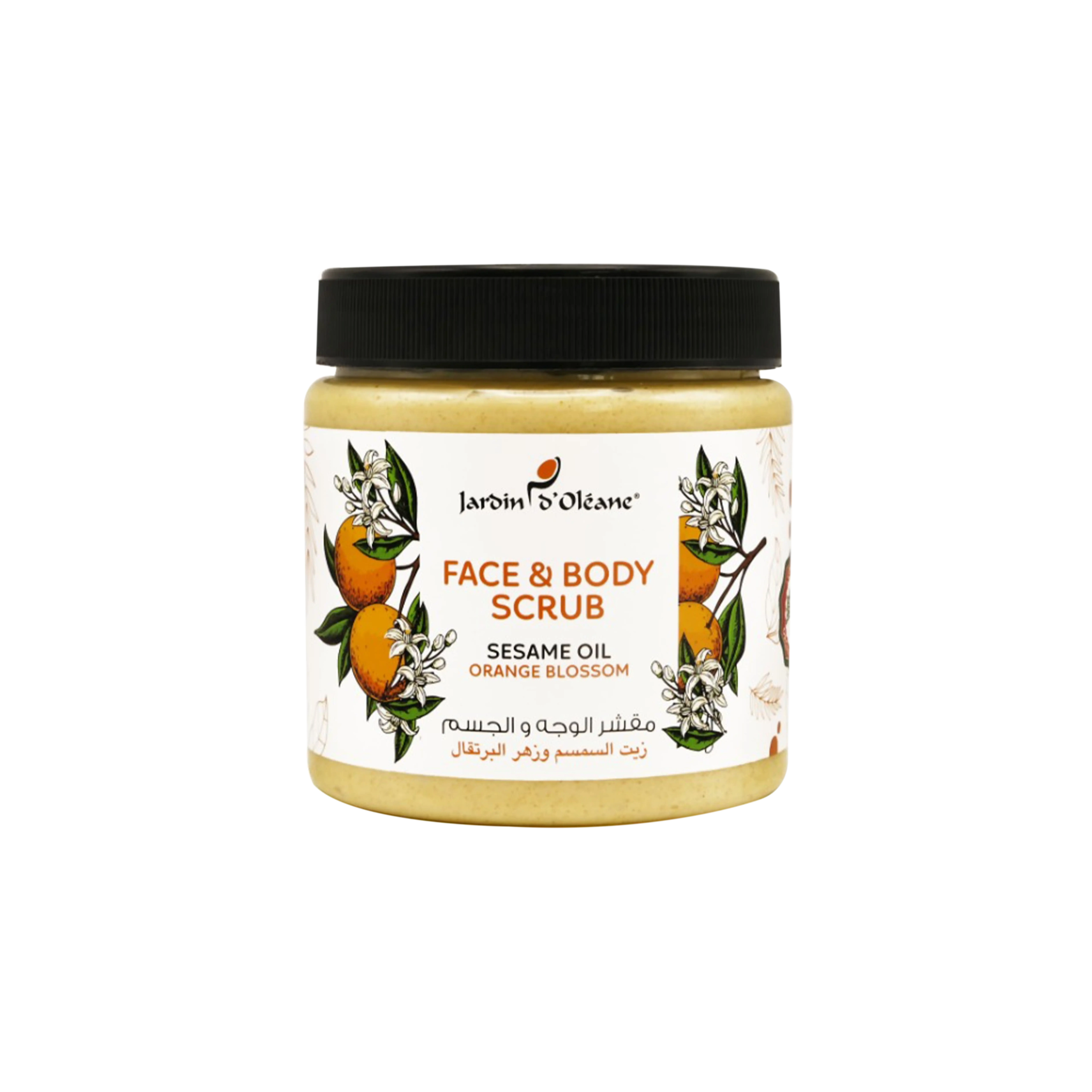 121-Jardin D’Oleane Face & Body Scrub with Sesame Oil & Orange Blossom 500ml