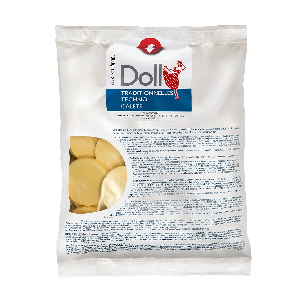 62-8019622158008-CT00G-Doll Traditional Warm Wax Galets Yellow:gialla 1kg