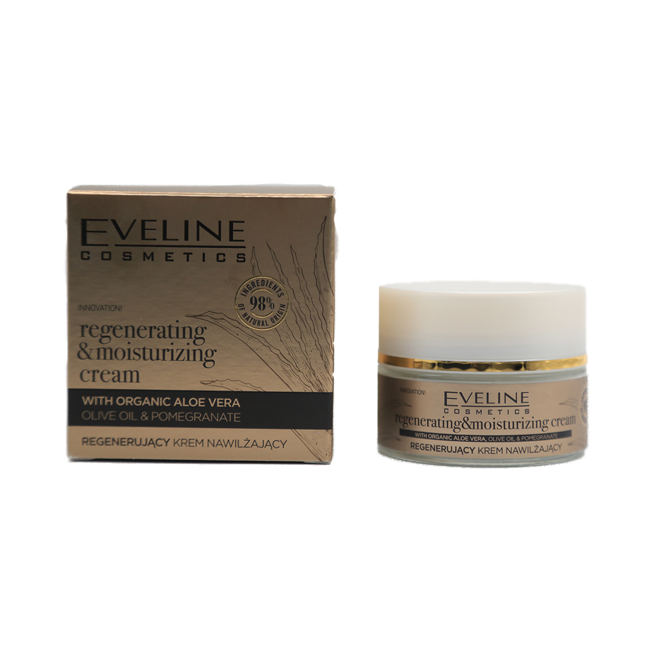 197-5903416030218-Eveline Cosmetics Regenerating and Moisturizing Cream with Organic Aloe Vera, Olive Oil & Pomegranate 50ml